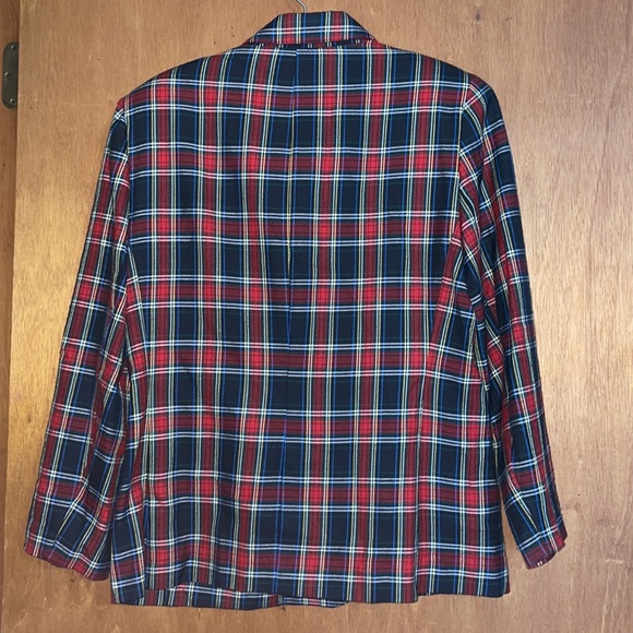 •SOUTHERN LADY•COLORFUL PLAID BLAZER SIZE 10 PETITE - Picture 3 of 7